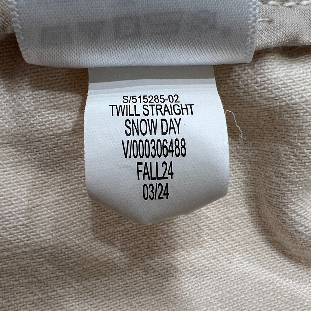 Banana Republic Factory Twill Straight Cream Pants Elastic Back Size L - Picture 9 of 13